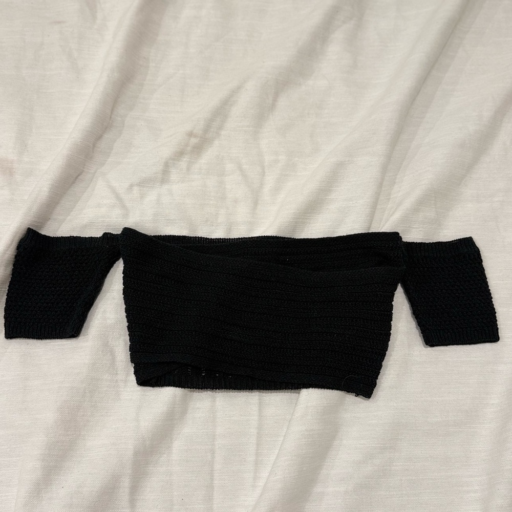 Camila Coelho Black Off-Shoulder Sweater
